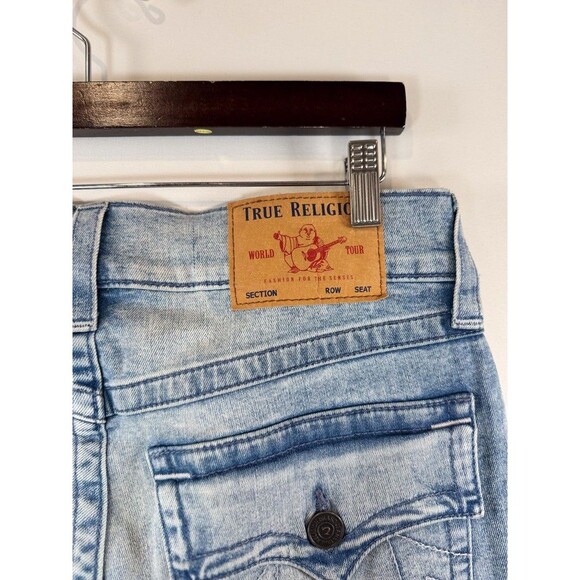 True Religion Mens Jeans Blue Rocco Relaxed Skinny Denim Stretch Acid Wash 32x34 - Picture 4 of 14